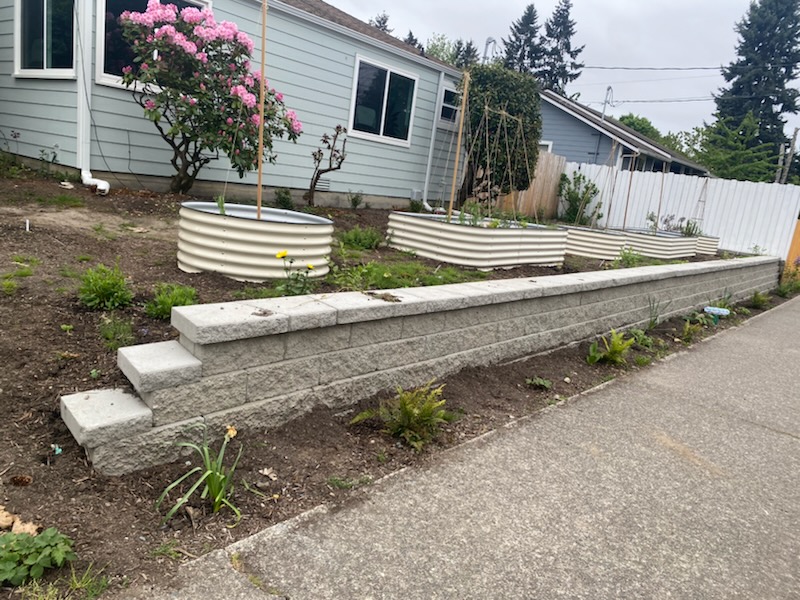 Before — Front Yard Retaining Wall — Seattle, Kolmo Construction